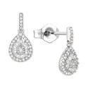 Round Teardrop Cluster Drop Earrings (1/4 ct) in Sterling Silver