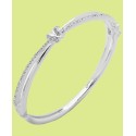 Silver-Tone Crystal Knot Hinge Bangle Bracelet