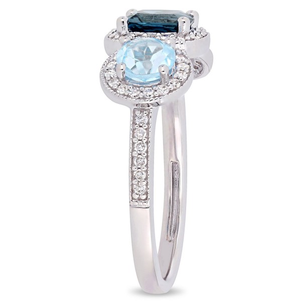 Amethyst (7/8 ct) 3-Stone Halo Ring in Sterling Silver