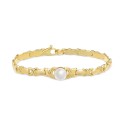 Cultured Freshwater Pearl (9mm) Link Bracelet in 14k Gold-Plated