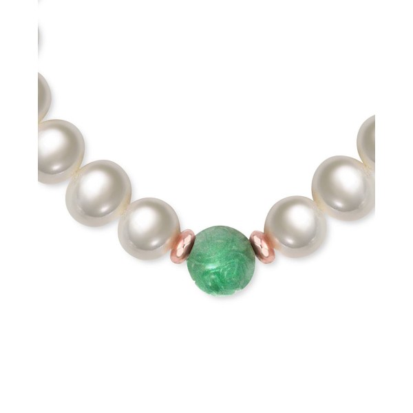 Jade & Rose Gold-Plated Hematite Stretch Bracelet