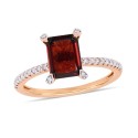 Garnet (2-1/8 ctt.w.) and Diamond (1/10 ctt.w.) Ring in 10k Rose Gold