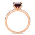 Garnet (2-1/8 ctt.w.) and Diamond (1/10 ctt.w.) Ring in 10k Rose Gold
