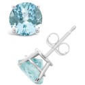 Aquamarine (2-1/2 ct) Stud Earrings in Sterling Silver