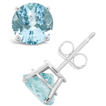 Aquamarine (2-1/2 ct) Stud Earrings in Sterling Silver Aquamarine (2-1/2 ct) Stud Earrings in Sterling Silver