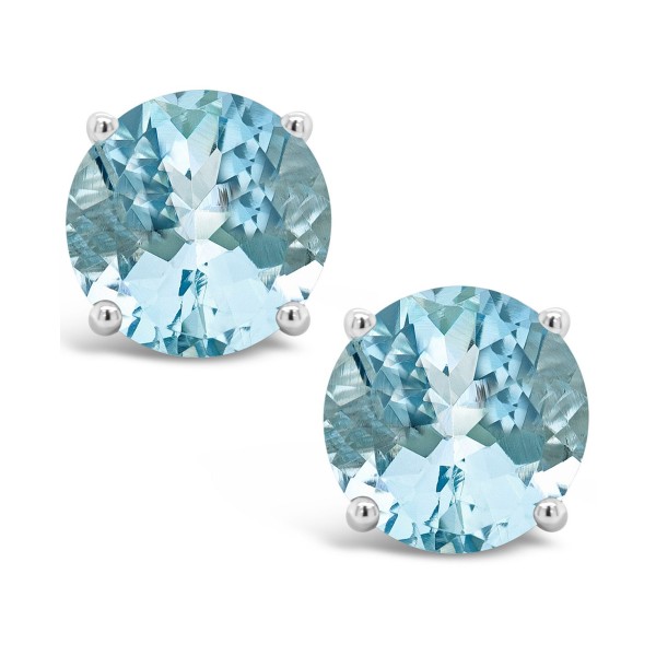 Aquamarine (2-1/2 ct) Stud Earrings in Sterling Silver