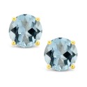 Aquamarine (3/4 ct) Stud Earrings in 14K White or Yellow Gold