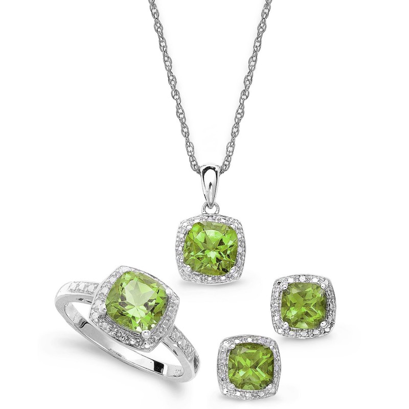 Sterling Silver Jewelry Set, Peridot (4-3/4 ct) Sterling Silver Jewelry Set, Peridot (4-3/4 ct)