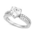 Cubic Zirconia Heart Ring in Sterling Silver