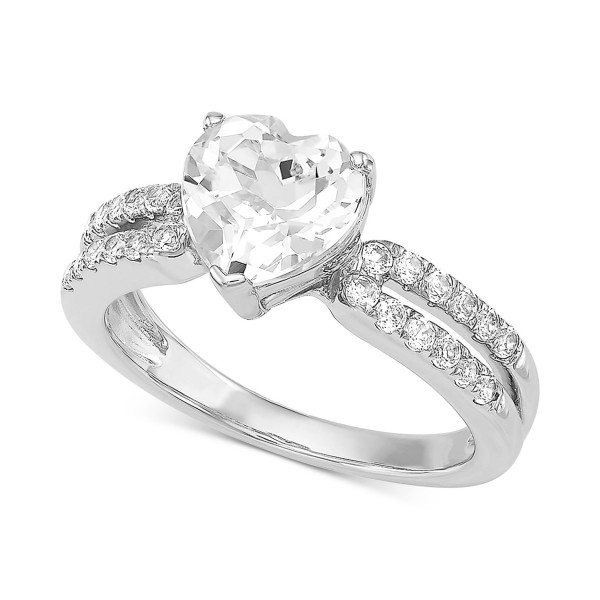 Cubic Zirconia Heart Ring in Sterling Silver