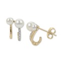 White Sapphire (1/10 ct) Curved Stud Earrings in 14k Gold-Plated Sterling Silver White Sapphire (1/10 ct) Curved Stud Earrings in 14k Gold-Plated Sterling Silver