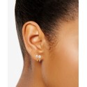 White Sapphire (1/10 ct) Curved Stud Earrings in 14k Gold-Plated Sterling Silver White Sapphire (1/10 ct) Curved Stud Earrings in 14k Gold-Plated Sterling Silver