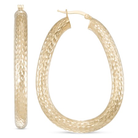 Textured Pear Hoop Earrings in 14k Gold-Plated Sterling Silver Textured Pear Hoop Earrings in 14k Gold-Plated Sterling Silver