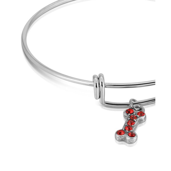 Pewter Heart Bone Paw Print Charm Bracelet