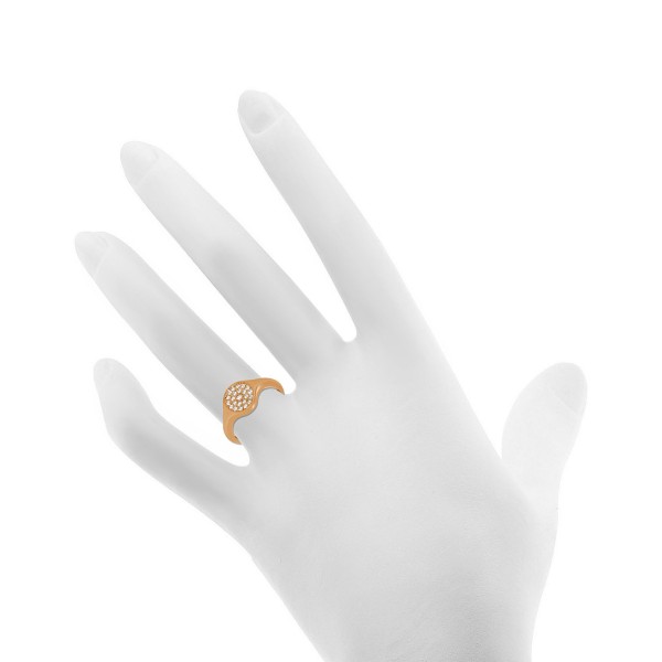 Crystal Pavé Disc Ring in Rose Gold-Plate