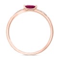 Ruby (1/6 ct) and Diamond (1/10 ct) Ring in 14k Rose Gold