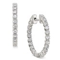 Diamond In-and-Out Hoop Earrings (1/2 ct) in 14k White Gold