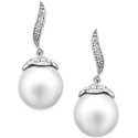 Diamond (3/8 ct) Swirl Drop Earrings in 14k White Gold