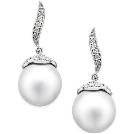 Diamond (3/8 ct) Swirl Drop Earrings in 14k White Gold Diamond (3/8 ct) Swirl Drop Earrings in 14k White Gold