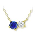Blue Sapphire & Cubic Zirconia Collar Necklace, 16