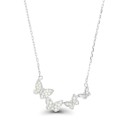 Cubic Zirconia Butterflies Necklace (1/3 ct) in Sterling Silver