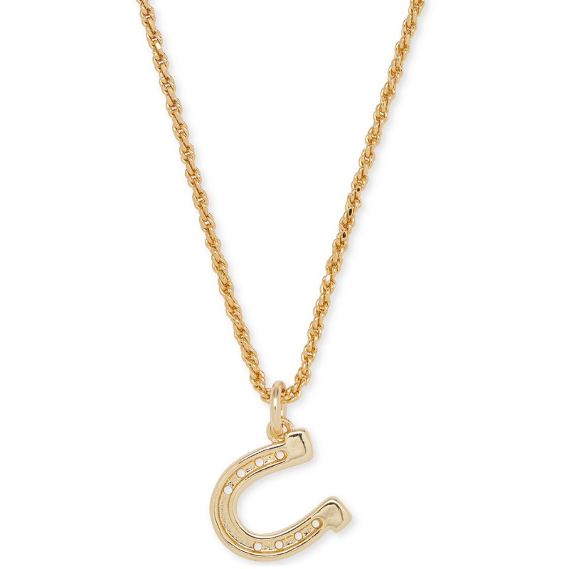 Horse Shoe Pendant Necklace, 15-1/2