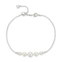 Graduated Imitation Pearl Ball Chain Adjustable Flex Bracelet