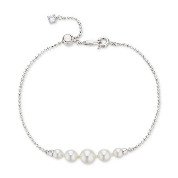 Graduated Imitation Pearl Ball Chain Adjustable Flex Bracelet