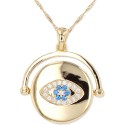 Disc Pendant Necklace in 14k Gold-Plated Sterling Silver, 18