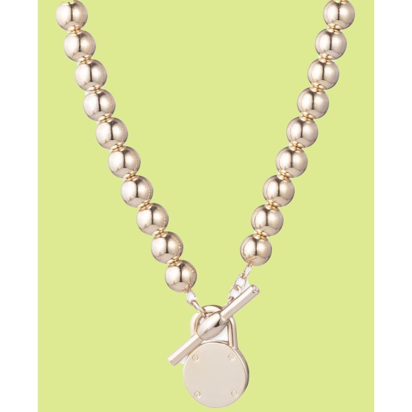 Gold-Tone Logo Beaded 17